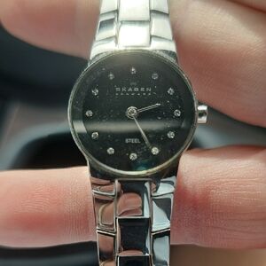 Skagen Steel Watch with Black Dial